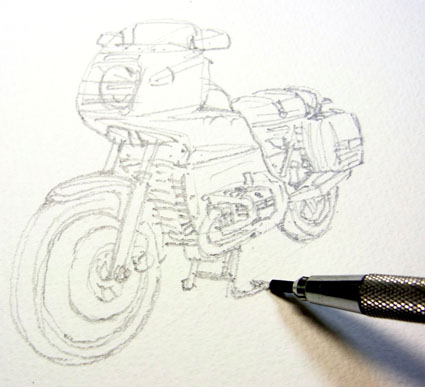 ジェントルマンな「BMW R100RS」: 水彩淡色研究室